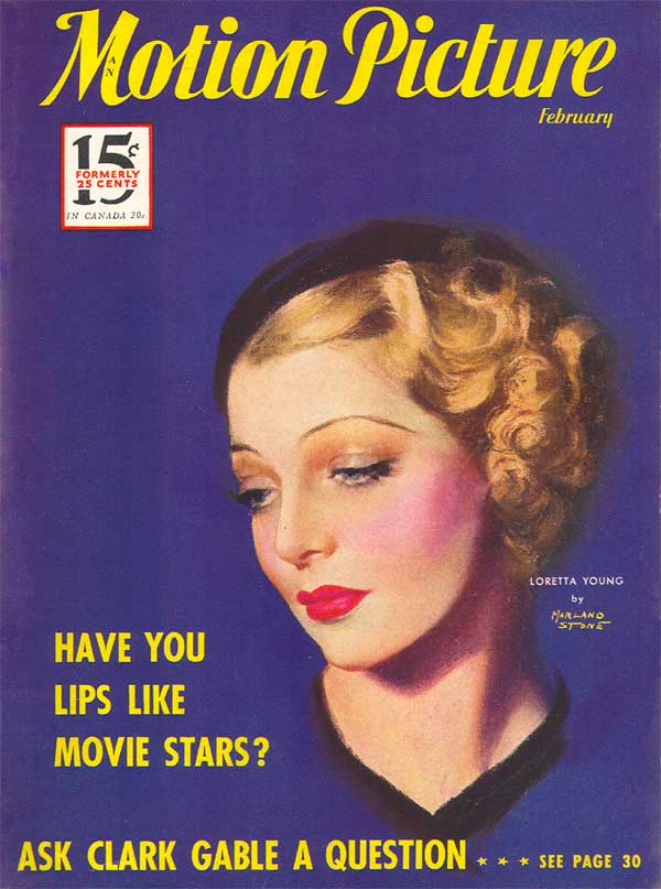 Motioin Picture Cover February 1933 Loretta Young