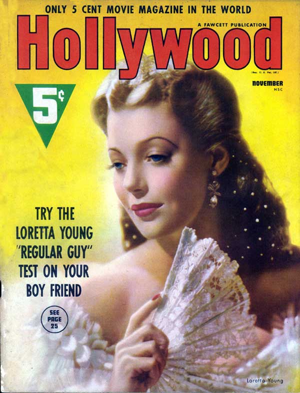 Hollywood Magazine November 1938 Loretta Young Cover