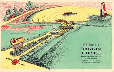 Sunset Drive-In Postcard